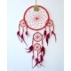 Large Dream Catcher - Silver Striped Beaded RED