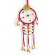 Small Dream Catcher - SUEDE WOODEN BEADS Pink
