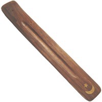 Incense Holder Wooden Flat Ashcatcher - MOON & STAR