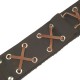 Leather Wristband - WIDE CROSSES BROWN