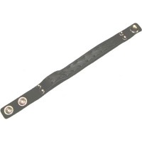 Leather Wristband - NARROW CROSS STITCH BLACK