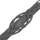 Leather Wristband - NARROW BRAIDED BLACK