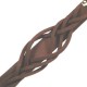 Leather Wristband - NARROW BRAIDED BROWN