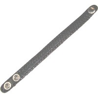 Leather Wristband - NARROW CROSS PATTERN BLACK