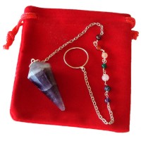 Crystal Pendulum - AMETHYST Faceted with Chakra Chain